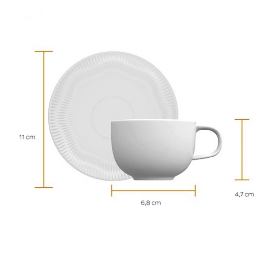 Xicara Para Café 100ml Com Pires Shell Porcelana Germer